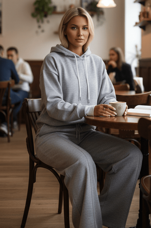 COMFYSUE – Cozy Women's Hoodie and Drawstring Pants Tracksuit Set for Casual Wear