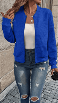 LUMIÈRA - Textured Zip Cardigan