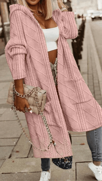 MAELYN - Long Hooded Knit Cardigan