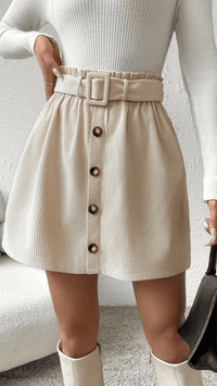 LUMÉA - Belted Button Midi Skirt