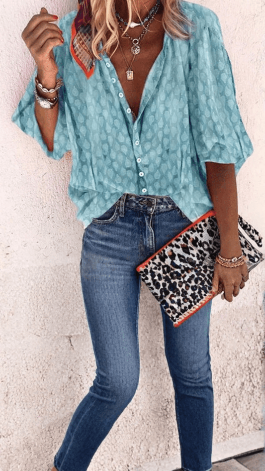 MIRA - Chic Airy Button Blouse