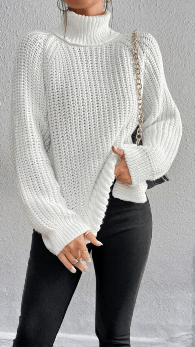 LUMIÈRE - Chunky Knit Turtleneck Sweater
