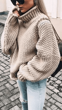 ÉLORIA - Chunky Knit Turtleneck Sweater