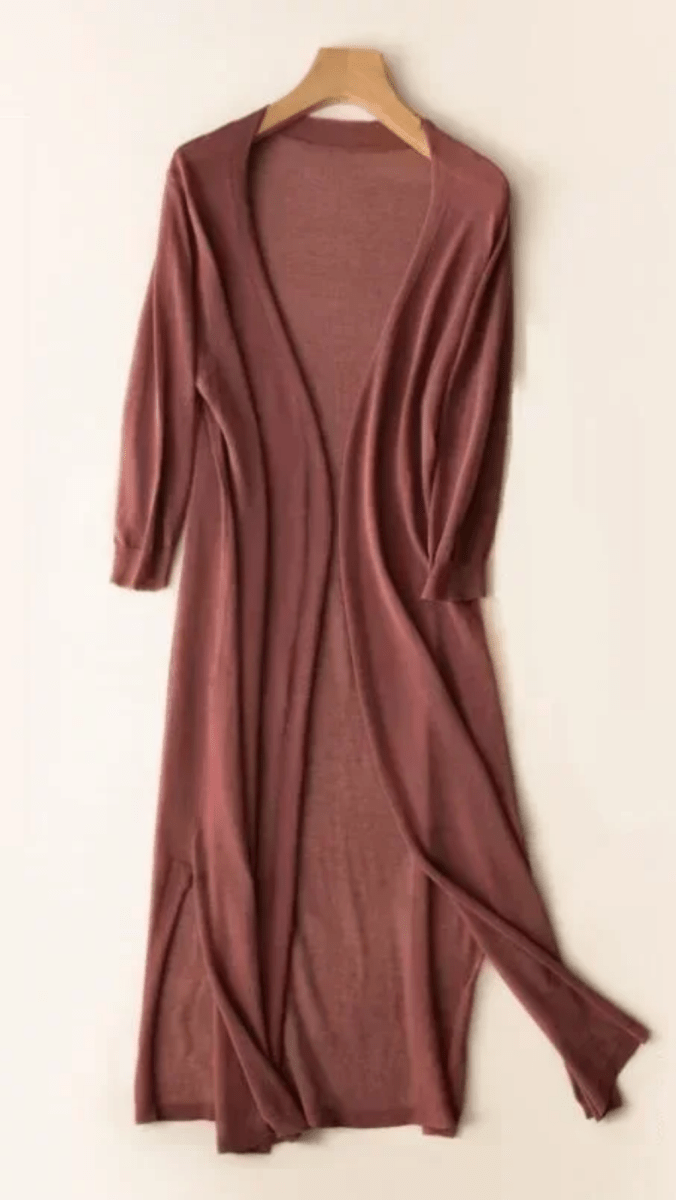 CALYSSA - Longline Open Knit Cardigan