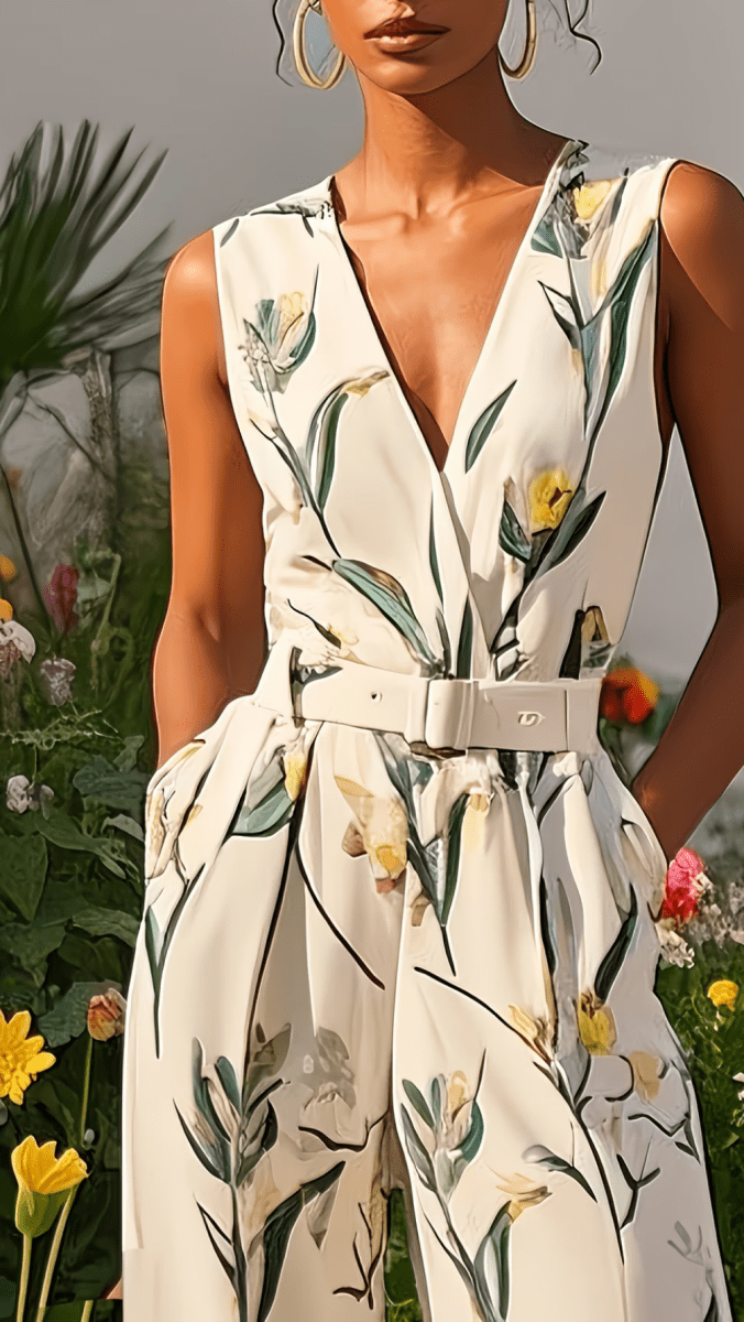 FLORÉVA - Botanical Wide Leg Jumpsuit