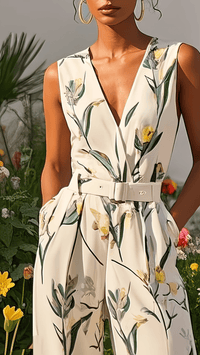 FLORÉVA - Botanical Wide Leg Jumpsuit