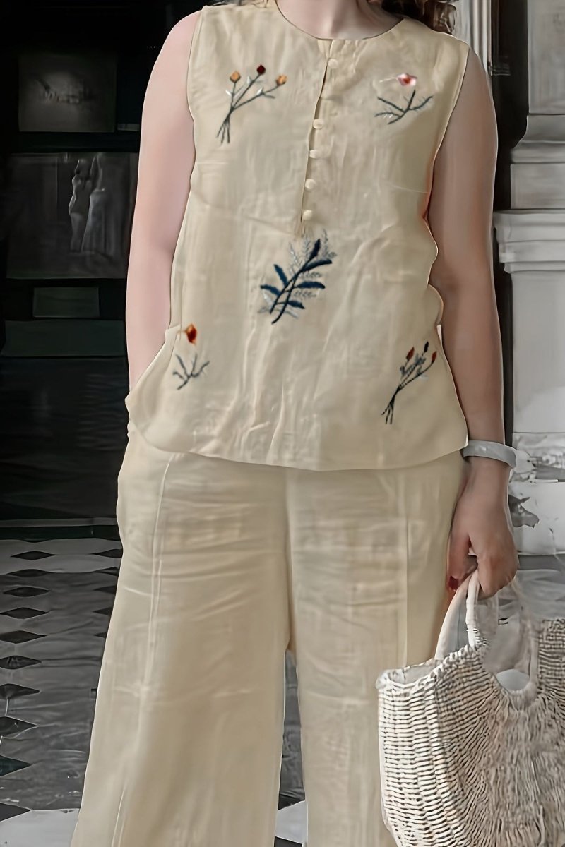 DALARY – Embroidered Linen Spring Co-Ord