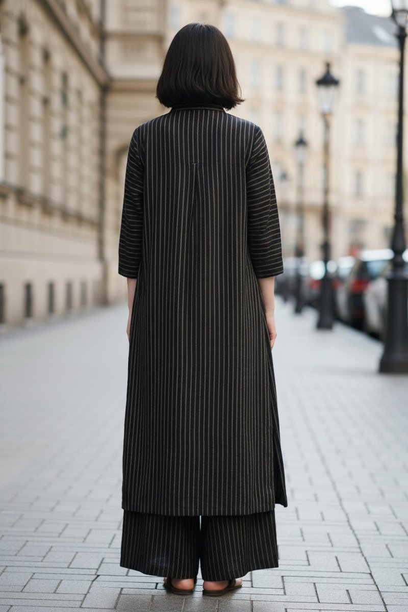 MCKENNA – Relaxed Linen Stripe Top & Pants Duo