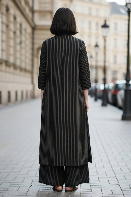 MCKENNA – Relaxed Linen Stripe Top & Pants Duo