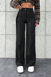 ZALERIA – Solid Color Elegant Straight-Leg Pants