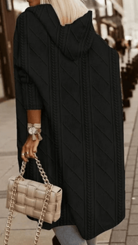 MAELYN - Long Hooded Knit Cardigan