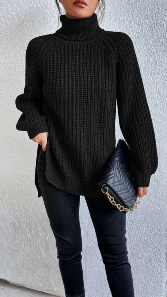 LUMIÈRE - Chunky Knit Turtleneck Sweater