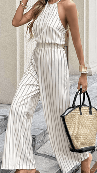 ELVÉRA - Striped Halter Jumpsuit