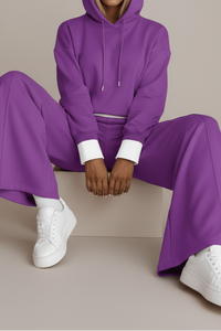 COMFYSUE – Cozy Women's Hoodie and Drawstring Pants Tracksuit Set for Casual Wear