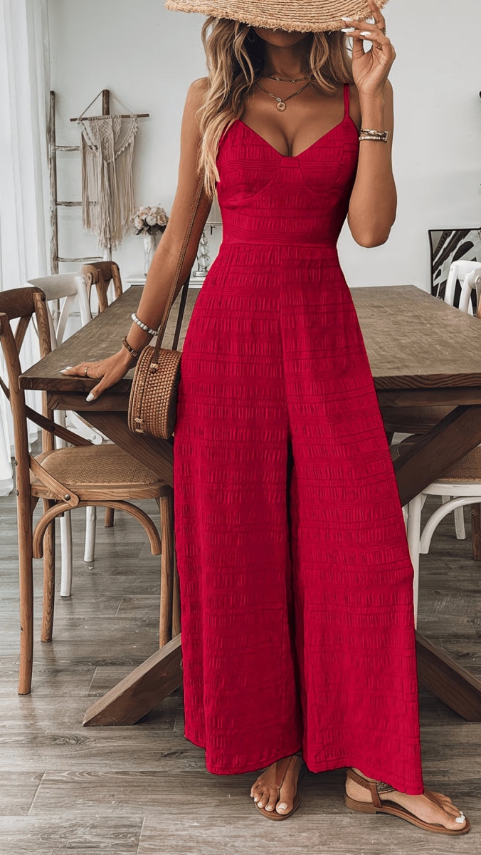ZARÉLLE - Strappy Wide Leg Jumpsuit