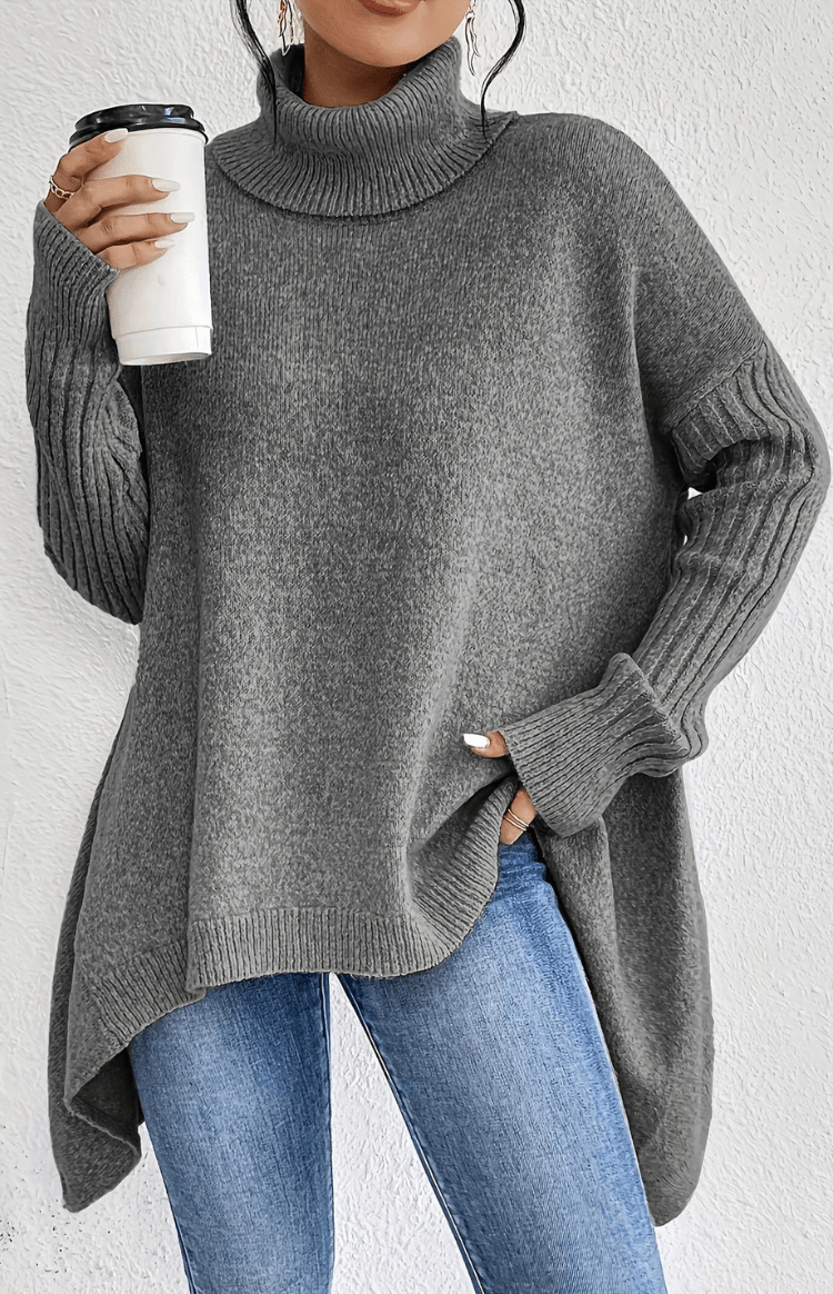 FLEURÉ – Cozy Oversized Turtleneck Knit Sweater for Relaxed Comfort and Style