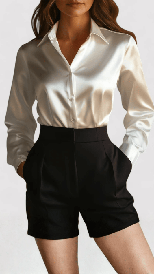 NOIRÉA - Luxe Satin Blouse