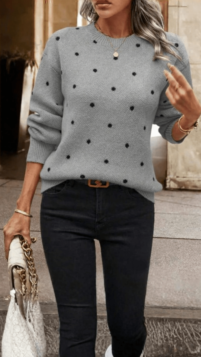 NOELLA - Polka Dot Knit Sweater