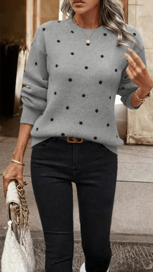 NOELLA - Polka Dot Knit Sweater