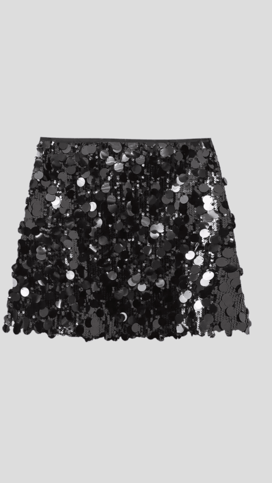 SERAPHINA - Sequin Mini Skirt with Fitted Silhouette