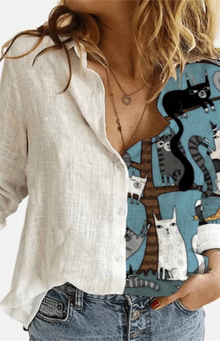 VIRELLE – Relaxed Fit Floral Blouse