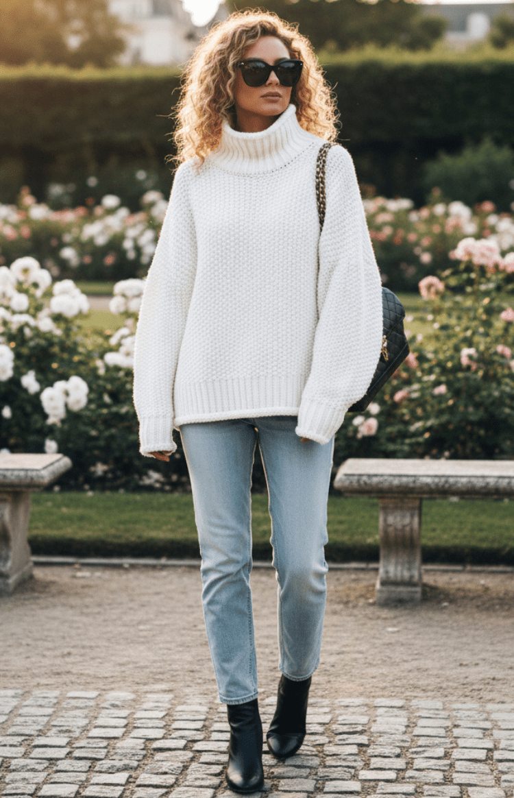 WARMÉE – Cozy Oversized Chunky Knit Turtleneck Sweater for Relaxed Spring Style