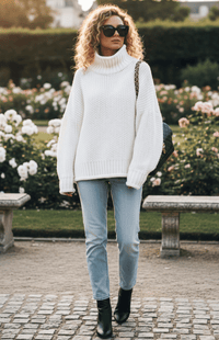 WARMÉE – Cozy Oversized Chunky Knit Turtleneck Sweater for Relaxed Spring Style