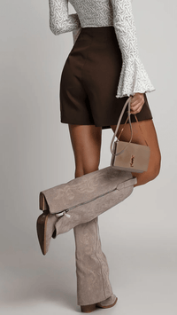 VIONA - A Line Skort with Gold Button Detail