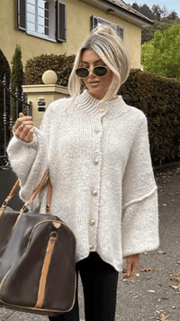 ALÉNORA - Oversized Knit Button Cardigan