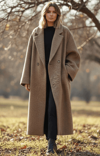 SNOWÉRA – Women’s Oversized Spring Coat, Classic Double-Breasted Look
