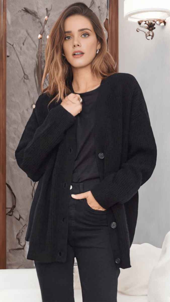 SERAVÉL - Oversized Ribbed Cardigan