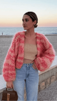 VIVARÉLLE - Rainbow Chunky Knit Cardigan