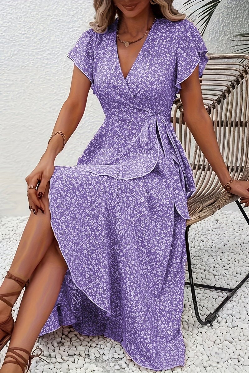 Willow & Grace - Floral Wrap Midi Dress