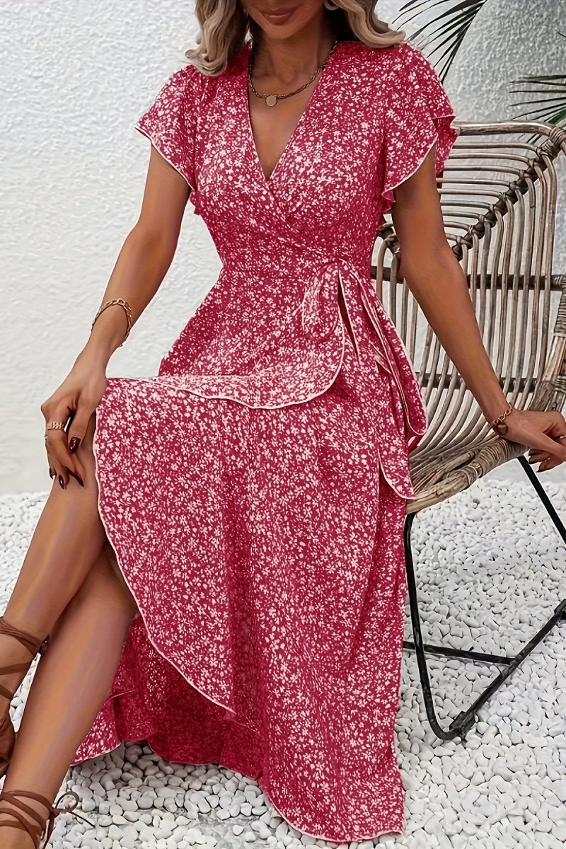 Willow & Grace - Floral Wrap Midi Dress