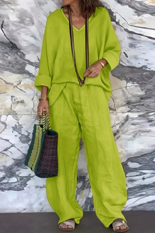 RYLAN – Women’s Linen Summer Casual Loose Pants Suit