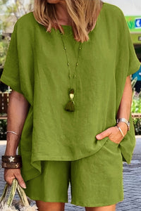 CALLY – Breezy Linen Top & Shorts Duo