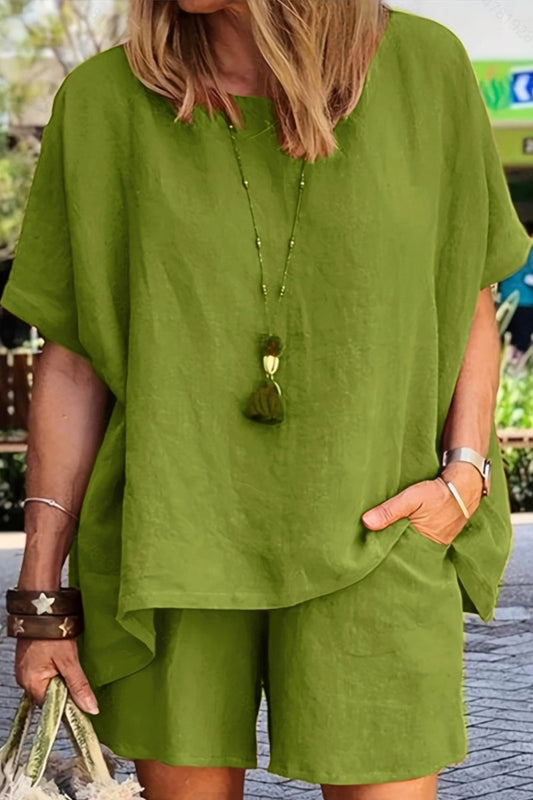 CALLY – Breezy Linen Top & Shorts Duo