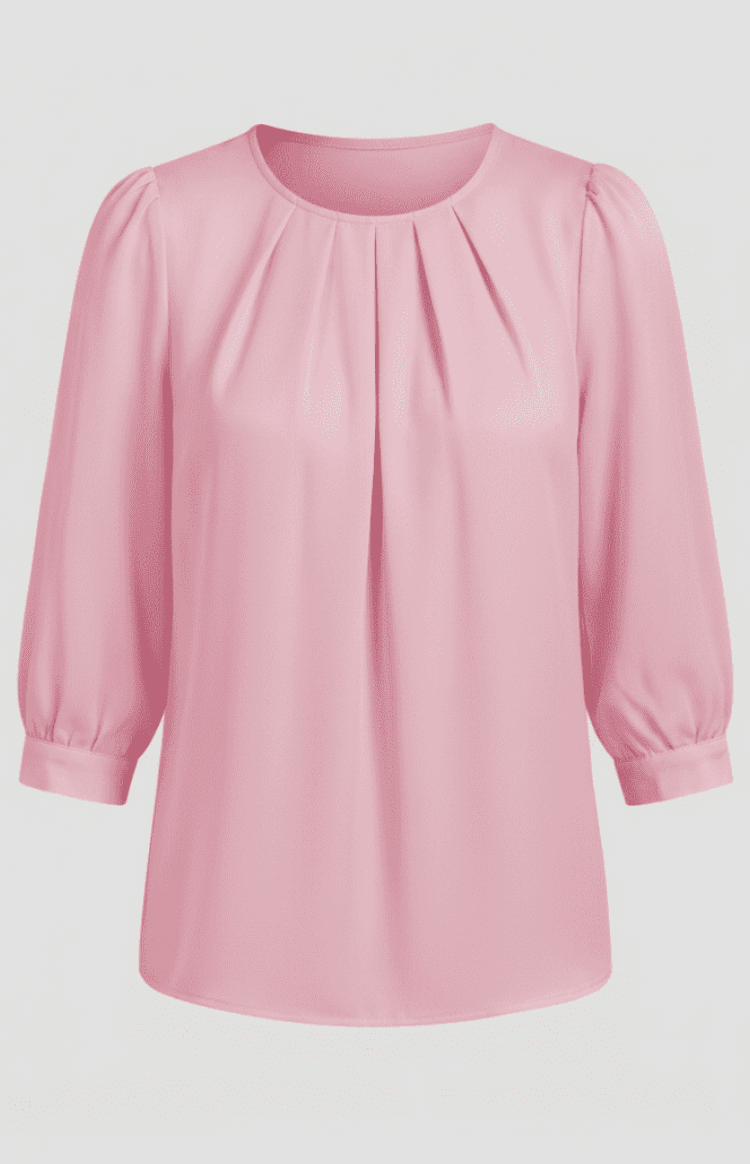 LUMASILK – Elegant Satin Blouse Pleated Design Chic Versatile Fit