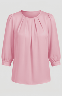 LUMASILK – Elegant Satin Blouse Pleated Design Chic Versatile Fit