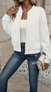 LUMIÈRA - Textured Zip Cardigan