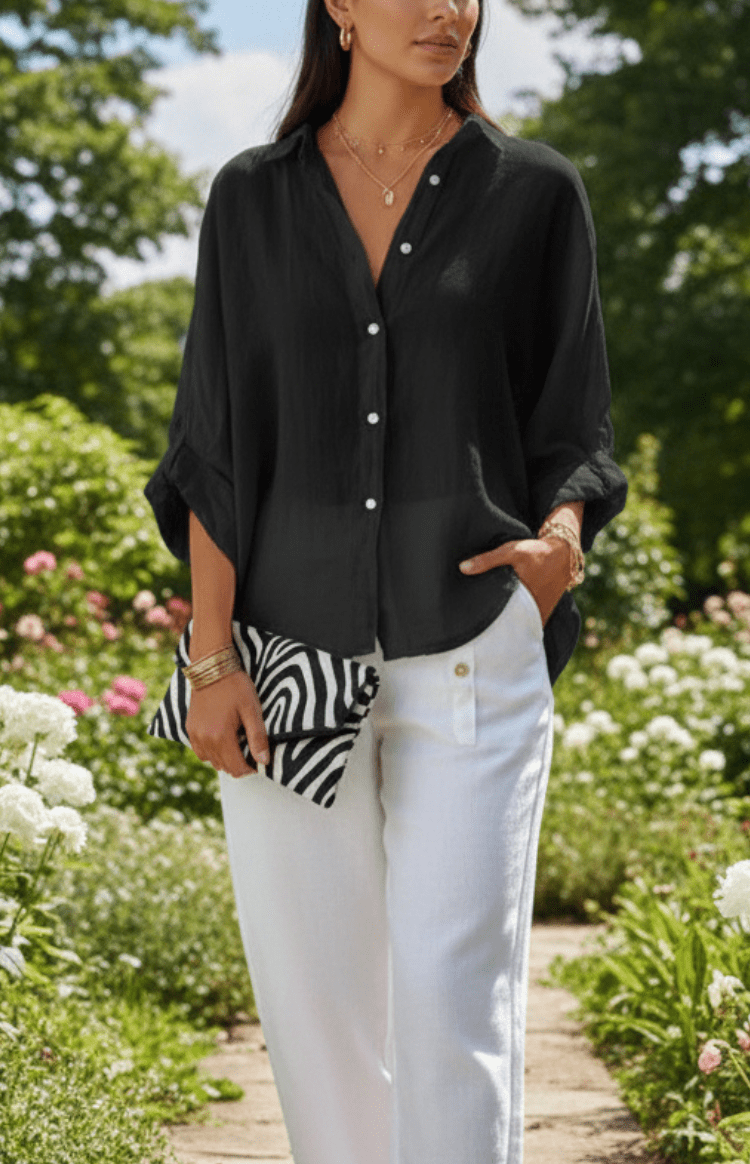 VIVIDLUXE – Chic Cropped Satin Blouse Puff Sleeves Versatile Boxy Fit