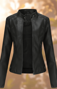 AURAEDGE – Stylish Women’s Leather Jacket Structured Fit Full Zip