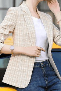 Lior – Refined Plaid Blazer with Structured Shoulders and Grace