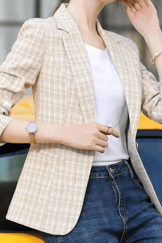 Lior – Refined Plaid Blazer with Structured Shoulders and Grace