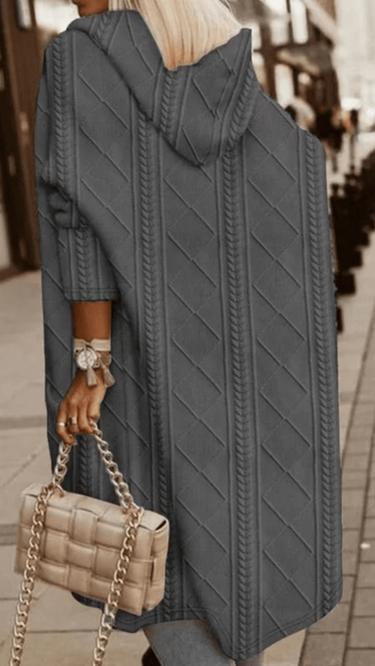 MAELYN - Long Hooded Knit Cardigan