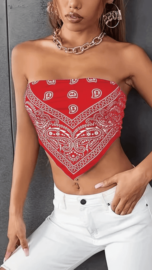 ZÉPHIRA - Women’s Paisley Bandana Bandeau Top