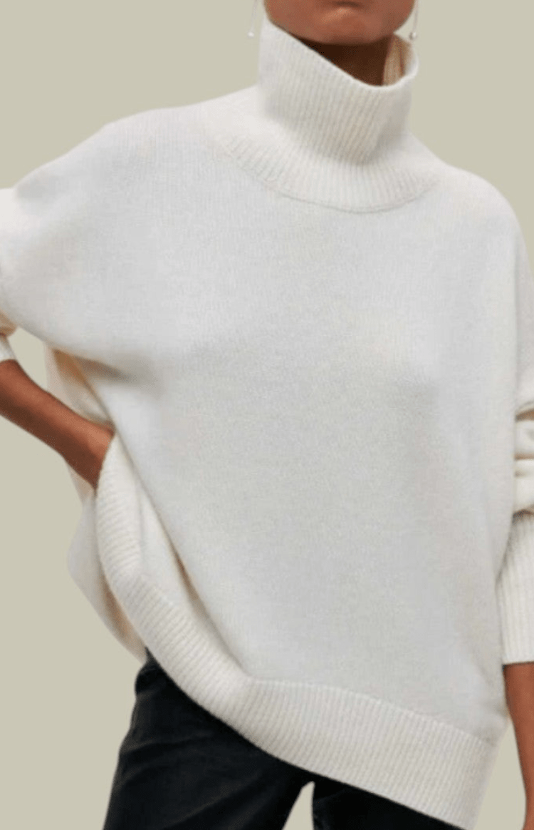 TUFTINA – Soft Oversized Turtleneck Knit Sweater for Effortless Spring Style