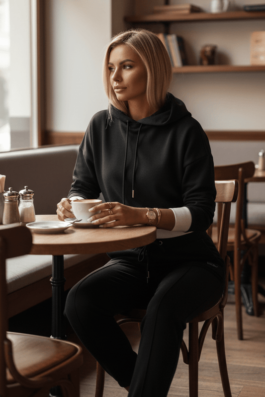 COMFYSUE – Cozy Women's Hoodie and Drawstring Pants Tracksuit Set for Casual Wear