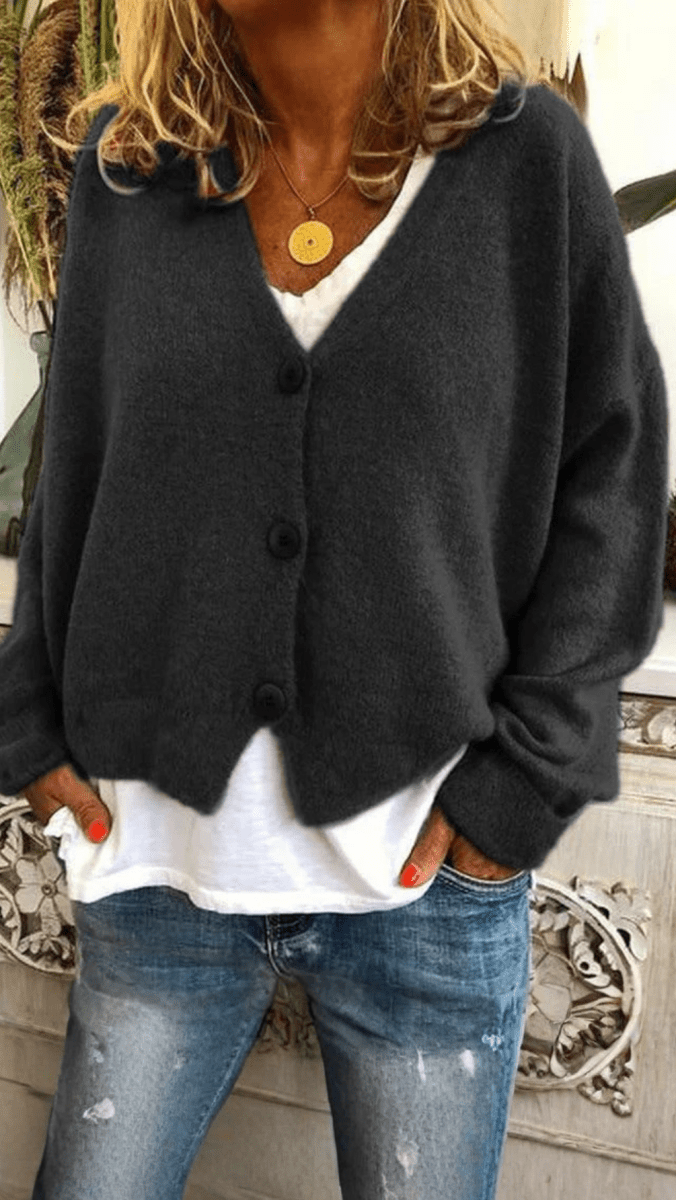 VARENA - Soft Knit Button Cardigan