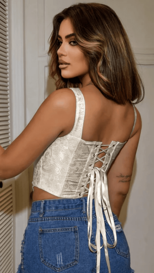 VÉRONA - Women’s Vintage Jacquard Corset Top